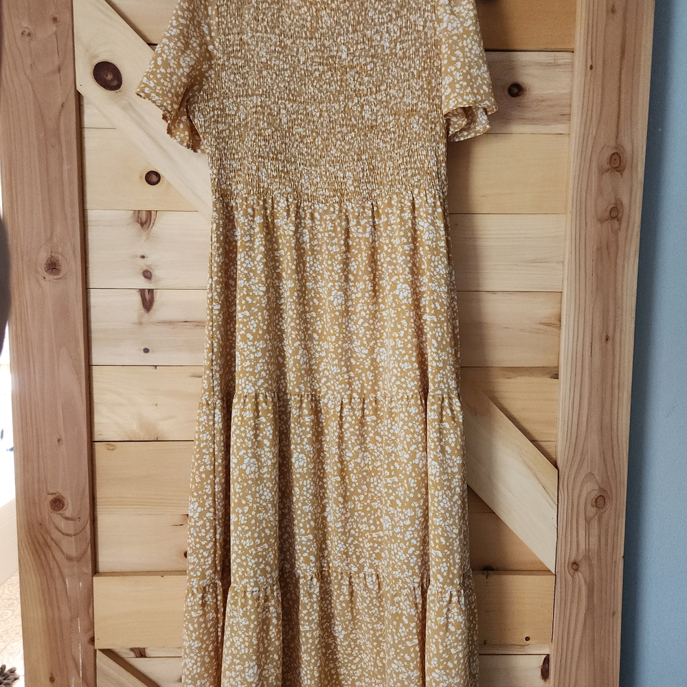 Amazon Yellow Floral Maxi Dress